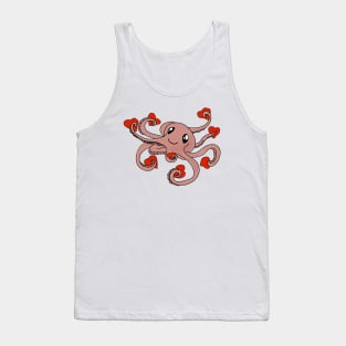 Octopus has many hearts Tank Top